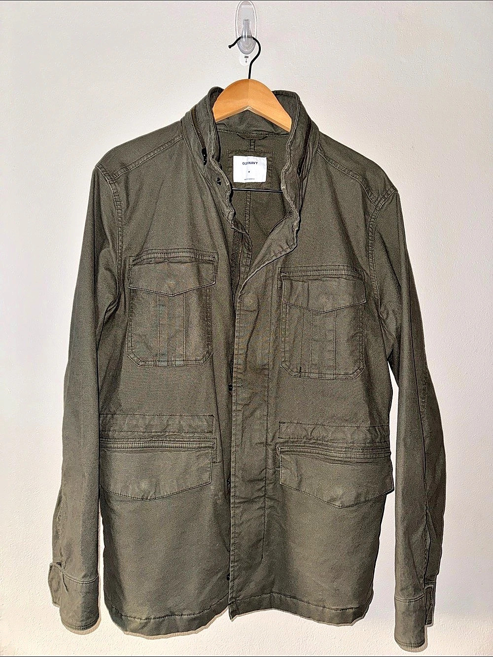 Old Navy Canvas Military Jacket Men's Field Jacket Green Medium